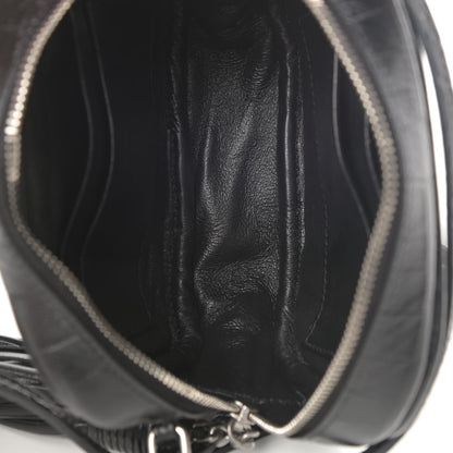 Saint Laurent Calfskin Crocodile Embossed Monogram Blogger Bag Black 5 of 12