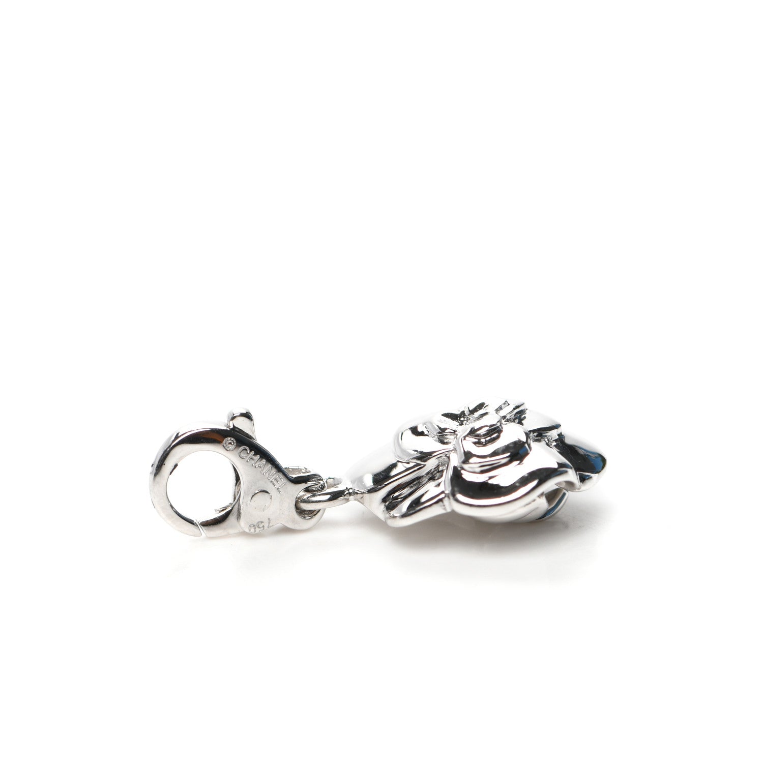 Chanel 18K White Gold Camellia Flower Charm 3 of 4