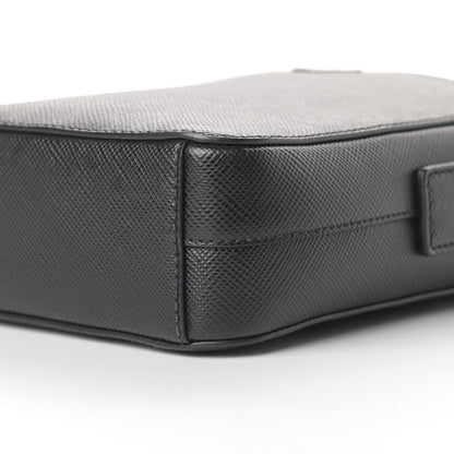 Prada Saffiano Flat Messenger Bag Black 10 of 11