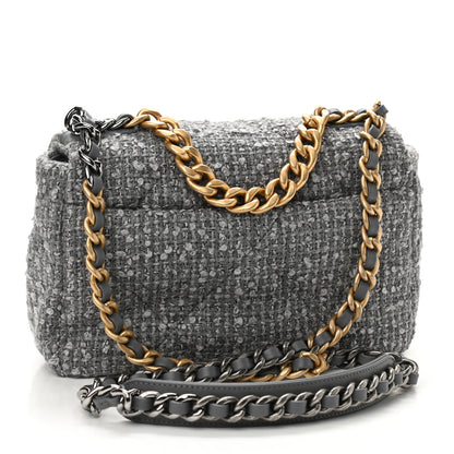 Chanel Tweed Quilted Medium Chanel 19 Flap Grey 3 of 11