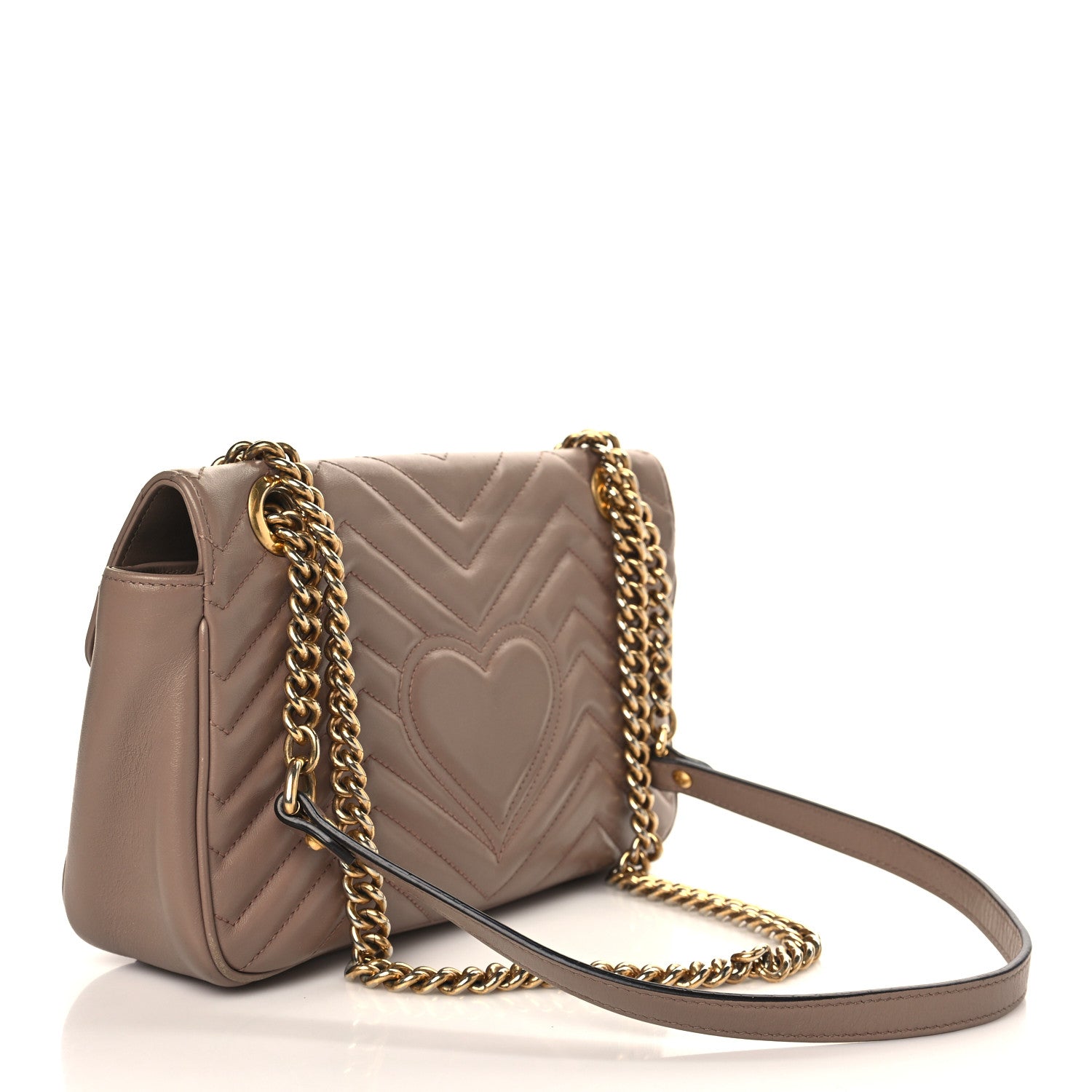Gucci Calfskin Matelasse Small GG Marmont Shoulder Bag Porcelain Rose 3 of 11