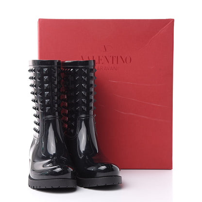 Valentino Garavani Rubber Rockstud Short Rainboots 39 Black 8 of 8