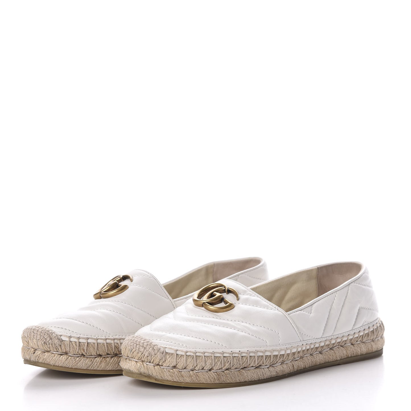 Nappa Matelasse GG Marmont Espadrilles 38 Great White
