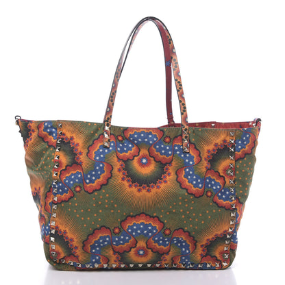 Valentino Garavani Canvas Enchanted Wonderland Medium Rockstud Reversible Tote Rosso 3 of 15