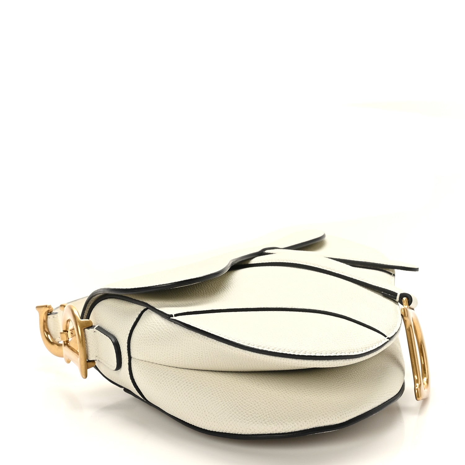 Christian Dior Grained Calfskin Saddle Bag White 4 of 9