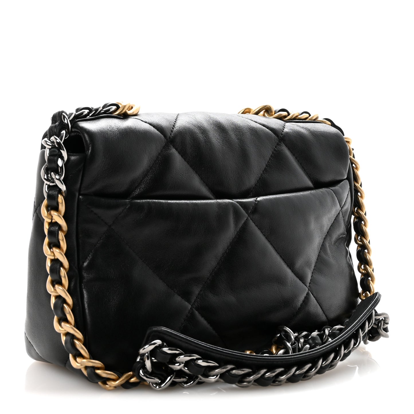 Lambskin Quilted Medium Chanel 19 Flap Black