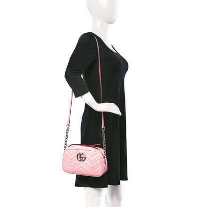 Gucci Calfskin Matelasse Small GG Marmont Chain Shoulder Bag Wild Rose 2 of 10