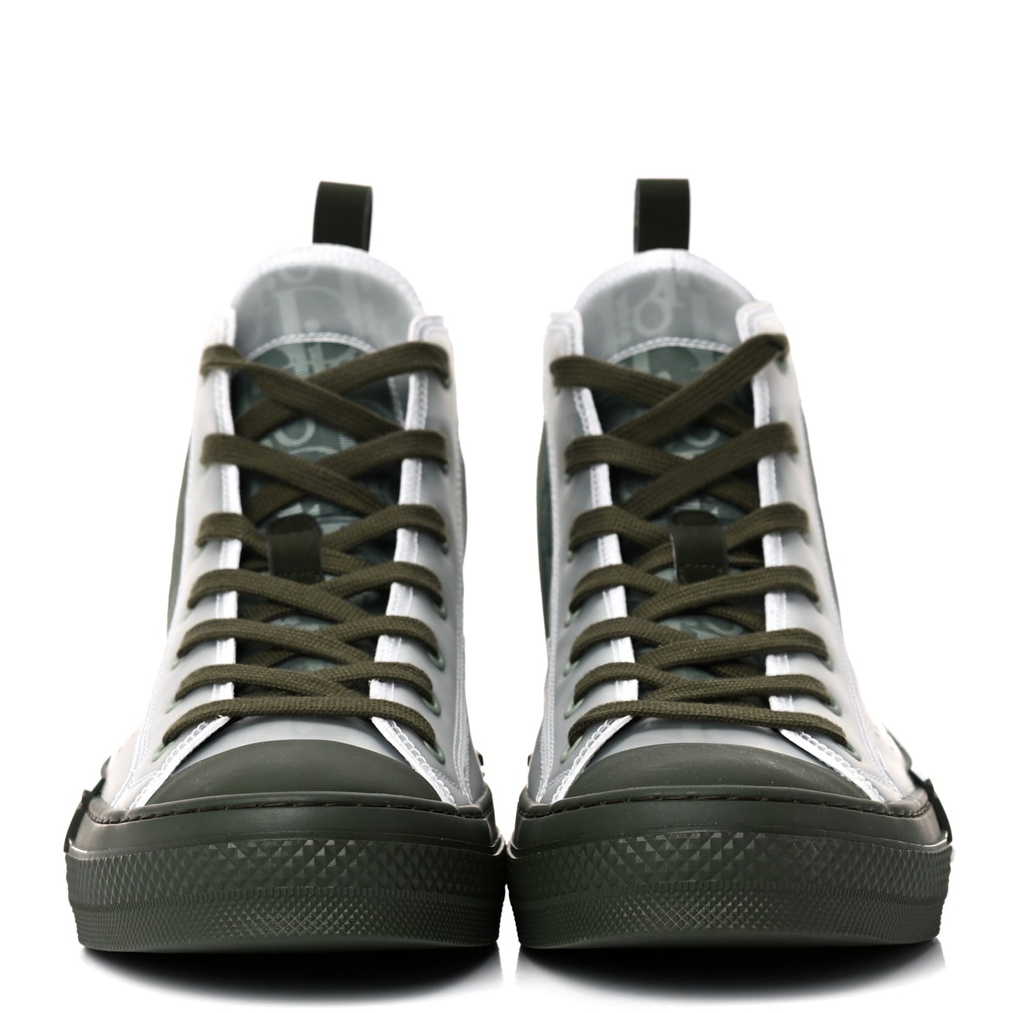Technical Canvas Oblique Mens B23 High Top Sneakers 43 Olive