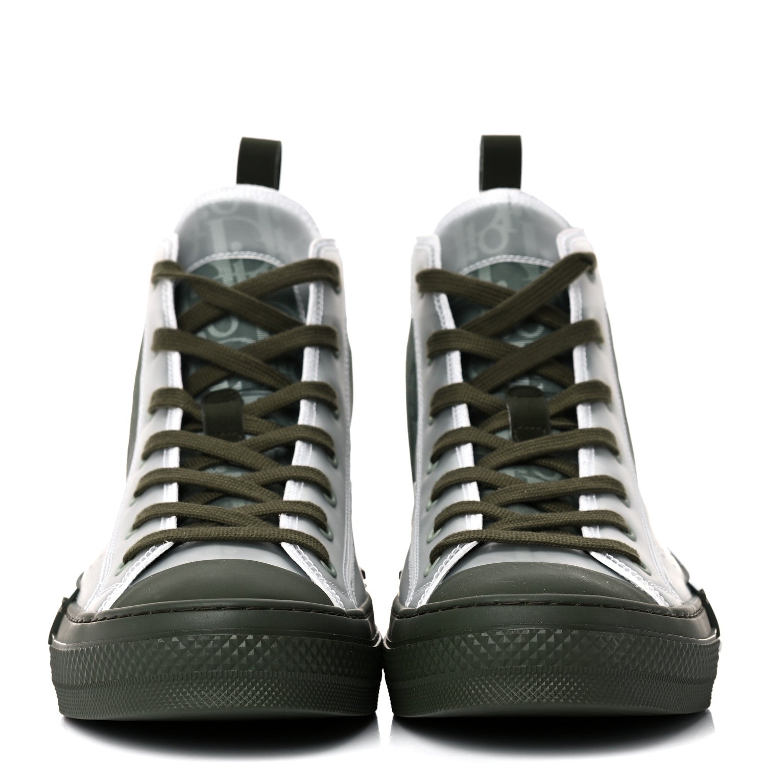 Christian Dior Technical Canvas Oblique Mens B23 High Top Sneakers 43 Olive 2 of 9