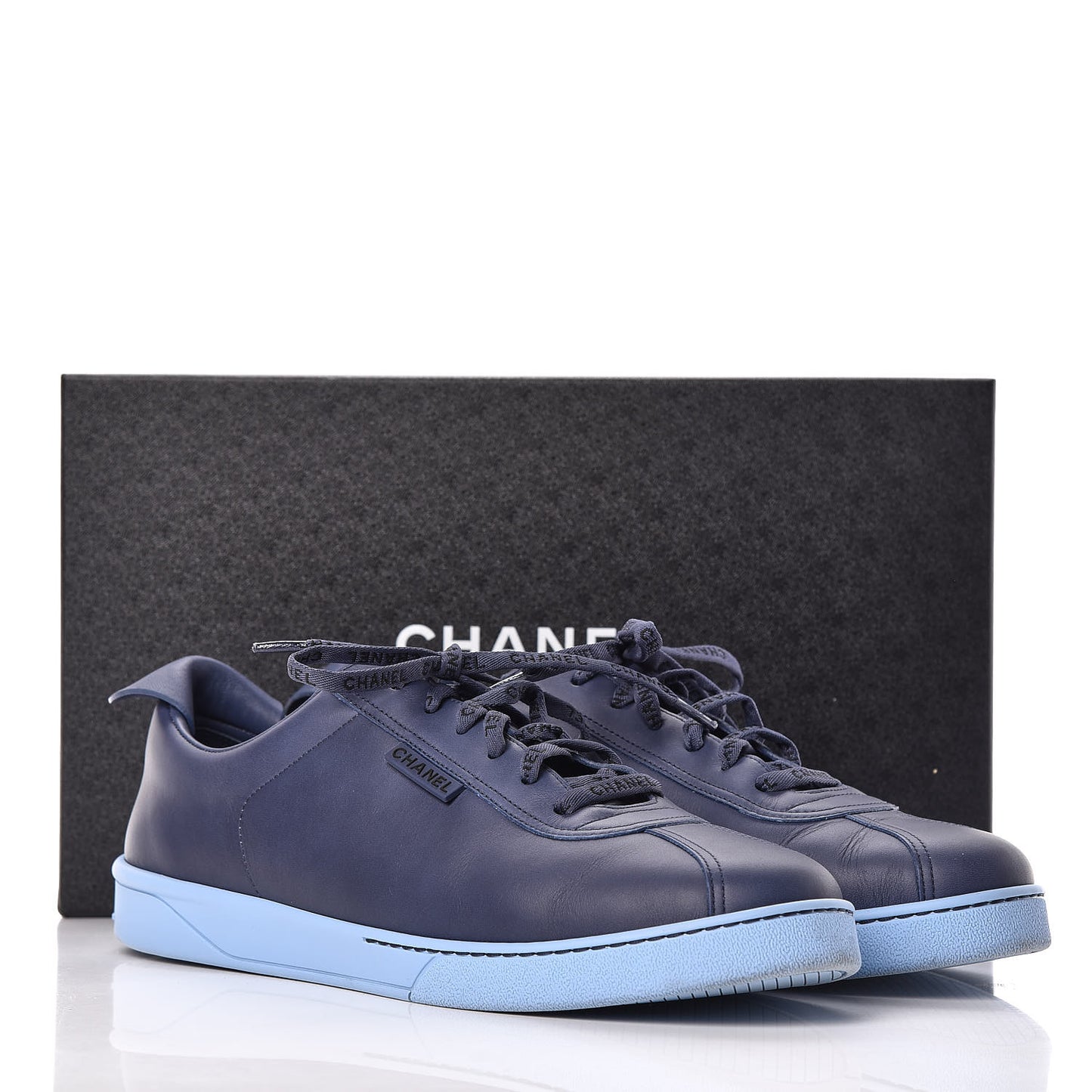 Calfskin Mens Sneakers 46 Navy