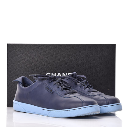 Chanel Calfskin Mens Sneakers 46 Navy 14 of 14
