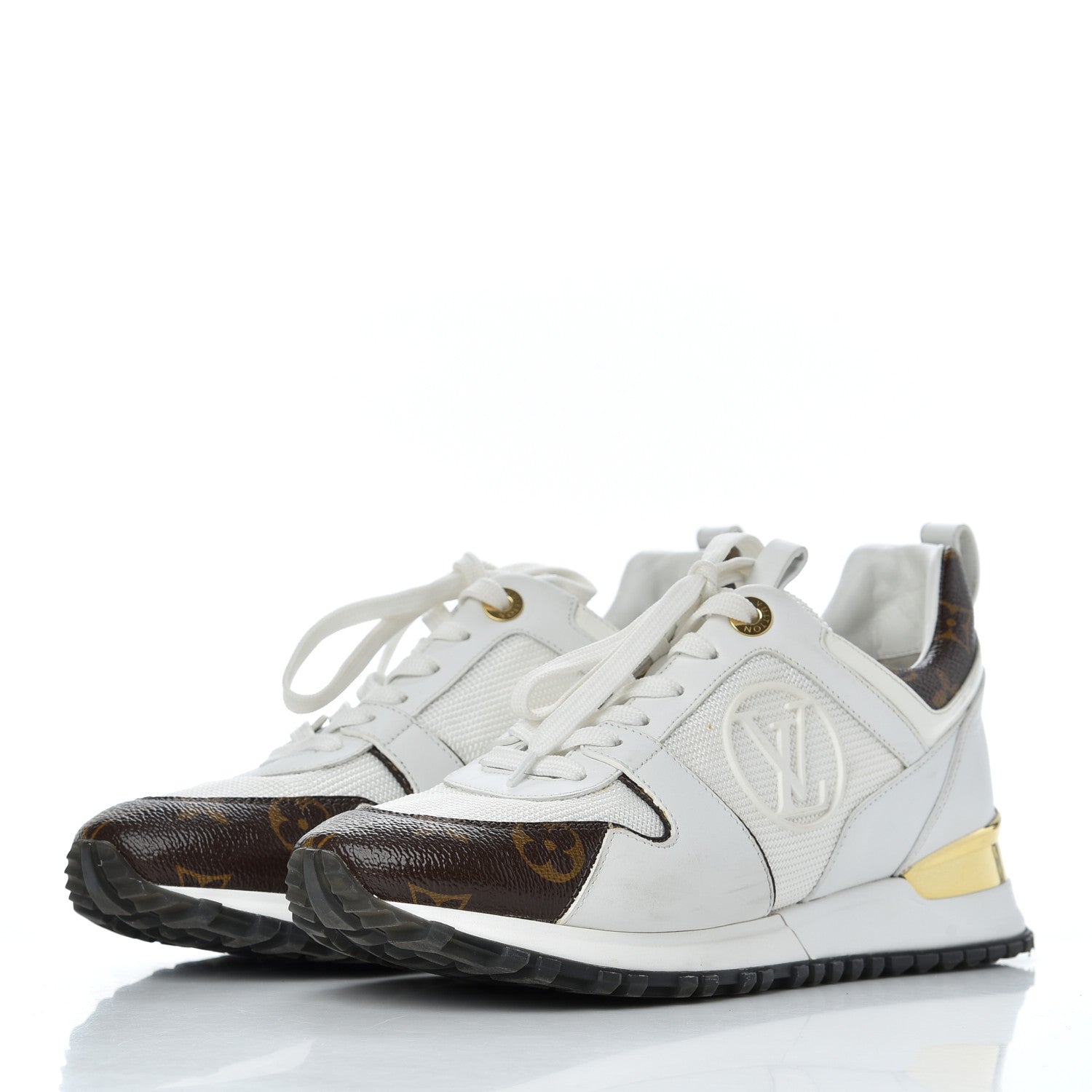 Louis Vuitton Suede Monogram Run Away Sneakers 37 White 2 of 18