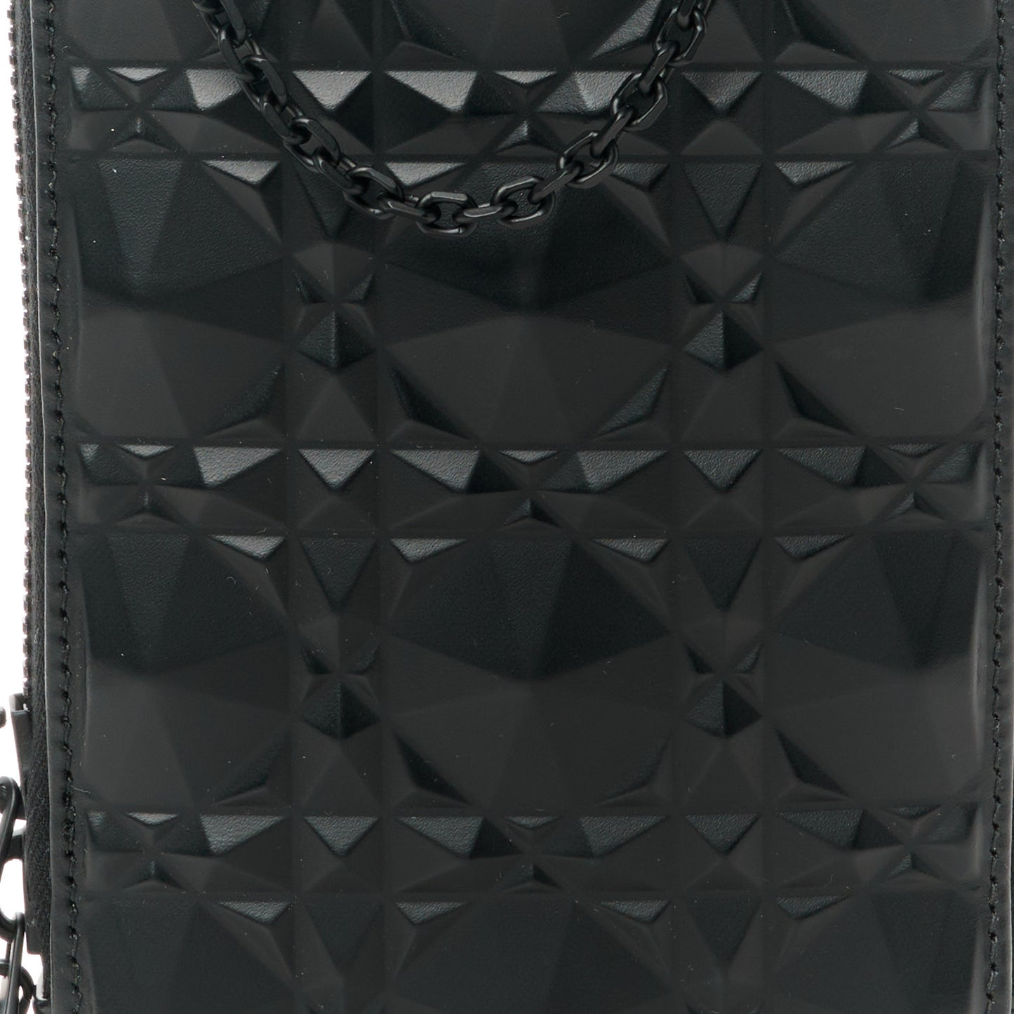Calfskin Cannage Diamond Cannage Phone Holder Black