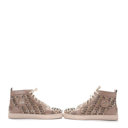 Christian Louboutin Mens Calfskin Louis Spikes Flat Sneakers 42 Beige 6 of 12