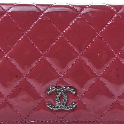 Chanel Patent Calfskin Quilted Large Brilliant Flap Wallet Fuchsia 11 of 11