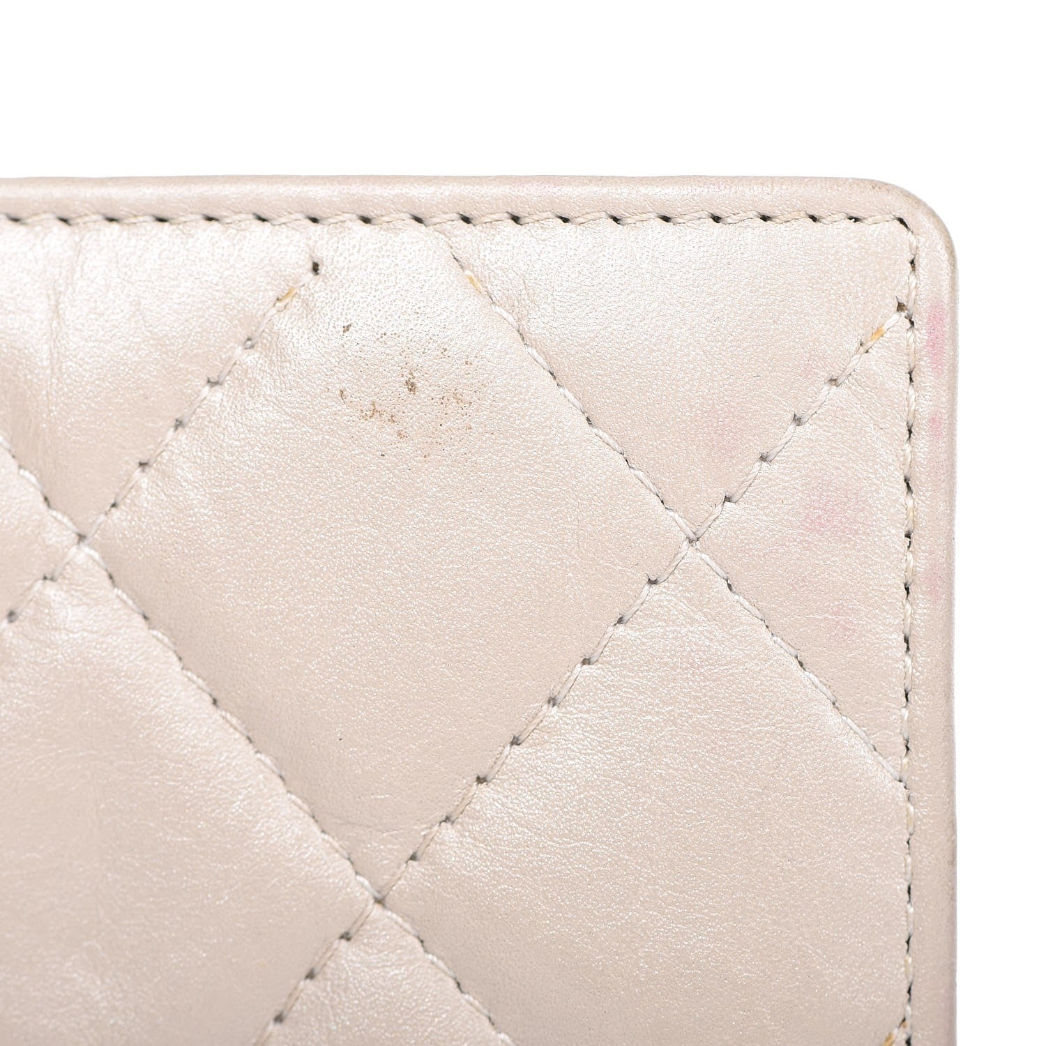 Chanel Aged Calfskin Quilted Cambon Quilted Yen Wallet Pearl 10 of 19