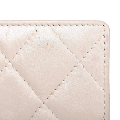 Chanel Aged Calfskin Quilted Cambon Quilted Yen Wallet Pearl 10 of 19