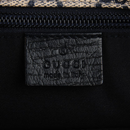 Gucci GG Plus Monogram Vintage Web Large Flap Messenger Bag Beige Navy Blue 6 of 7