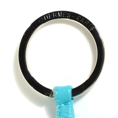 Hermes Lambskin Carmen Tassel Key Holder Bleu Azteque 4 of 5