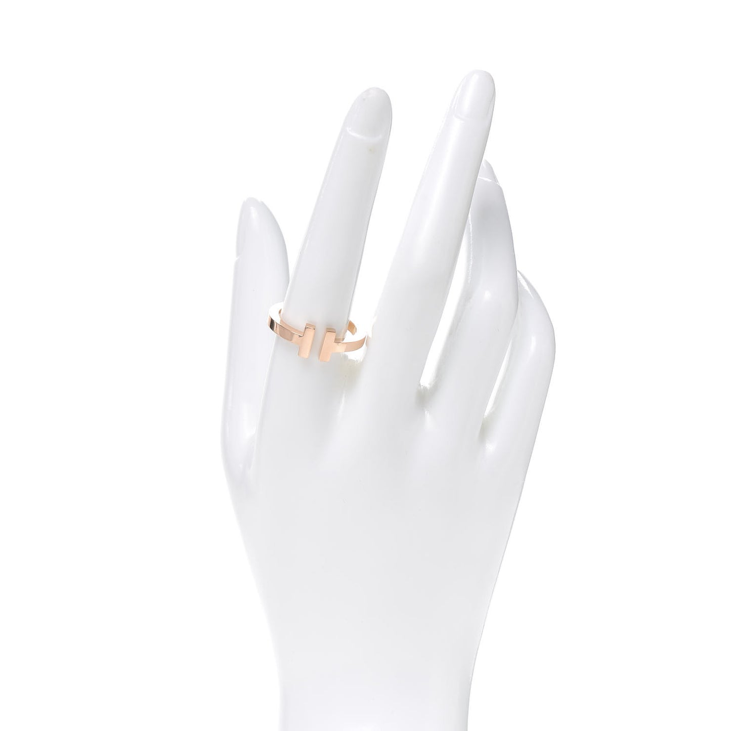 18K Rose Gold T Square Ring 61 9.5