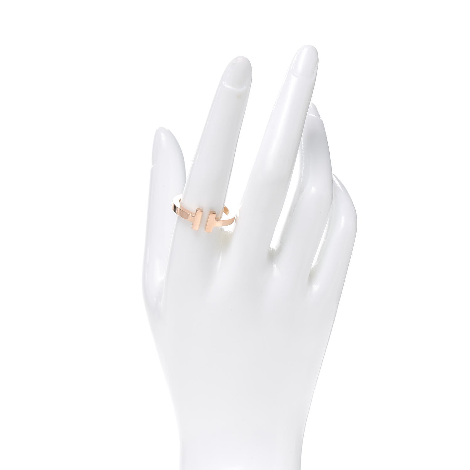 Tiffany 18K Rose Gold T Square Ring 61 9.5 2 of 5