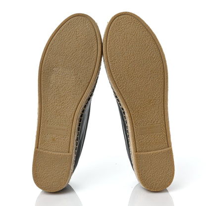 Saint Laurent Lambskin Monogram Espadrilles 38 Black 5 of 8