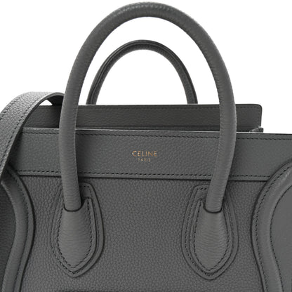 Celine Drummed Calfskin Nano Luggage Kohl 9 of 11