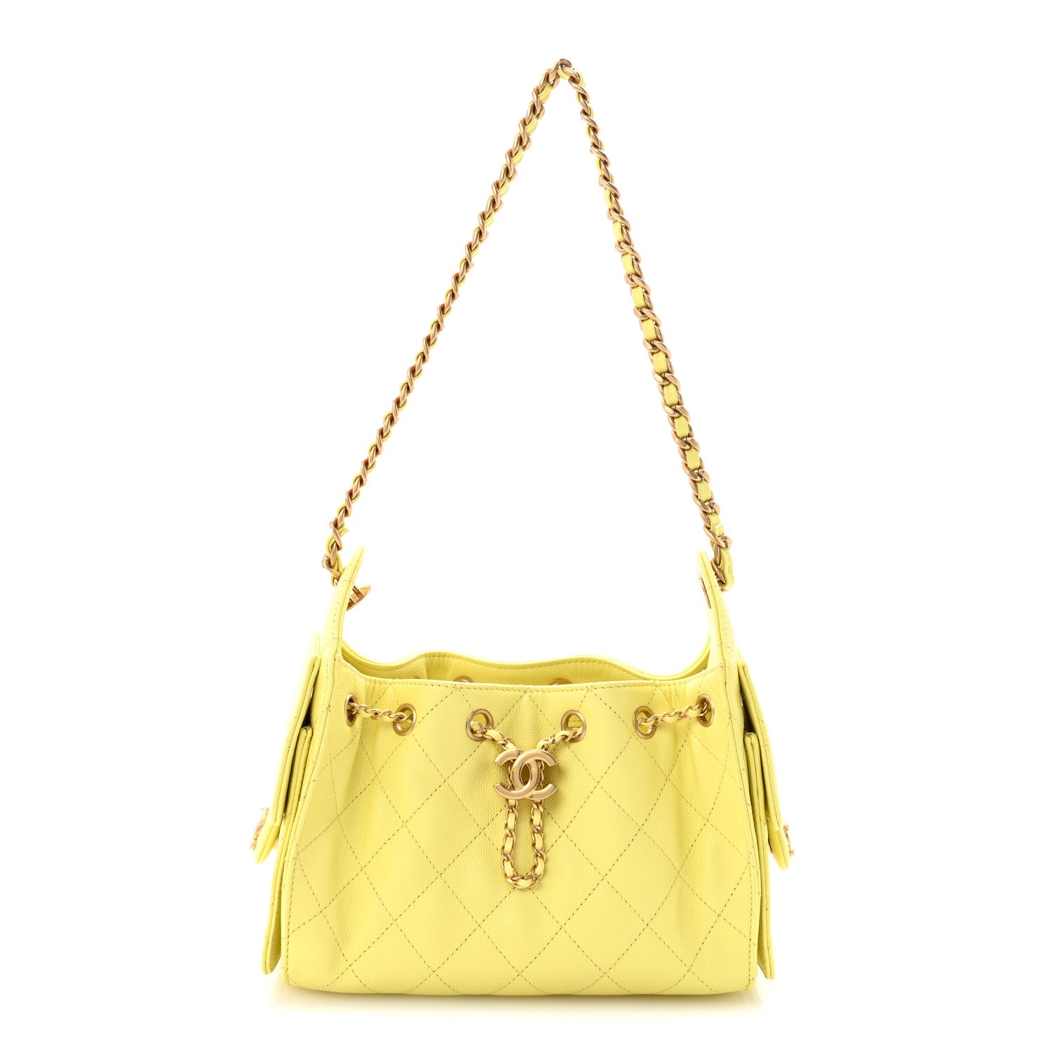 Chanel Caviar Quilted Mini Chanel 25 Handbag Light Yellow Light Yellow 1 of 11