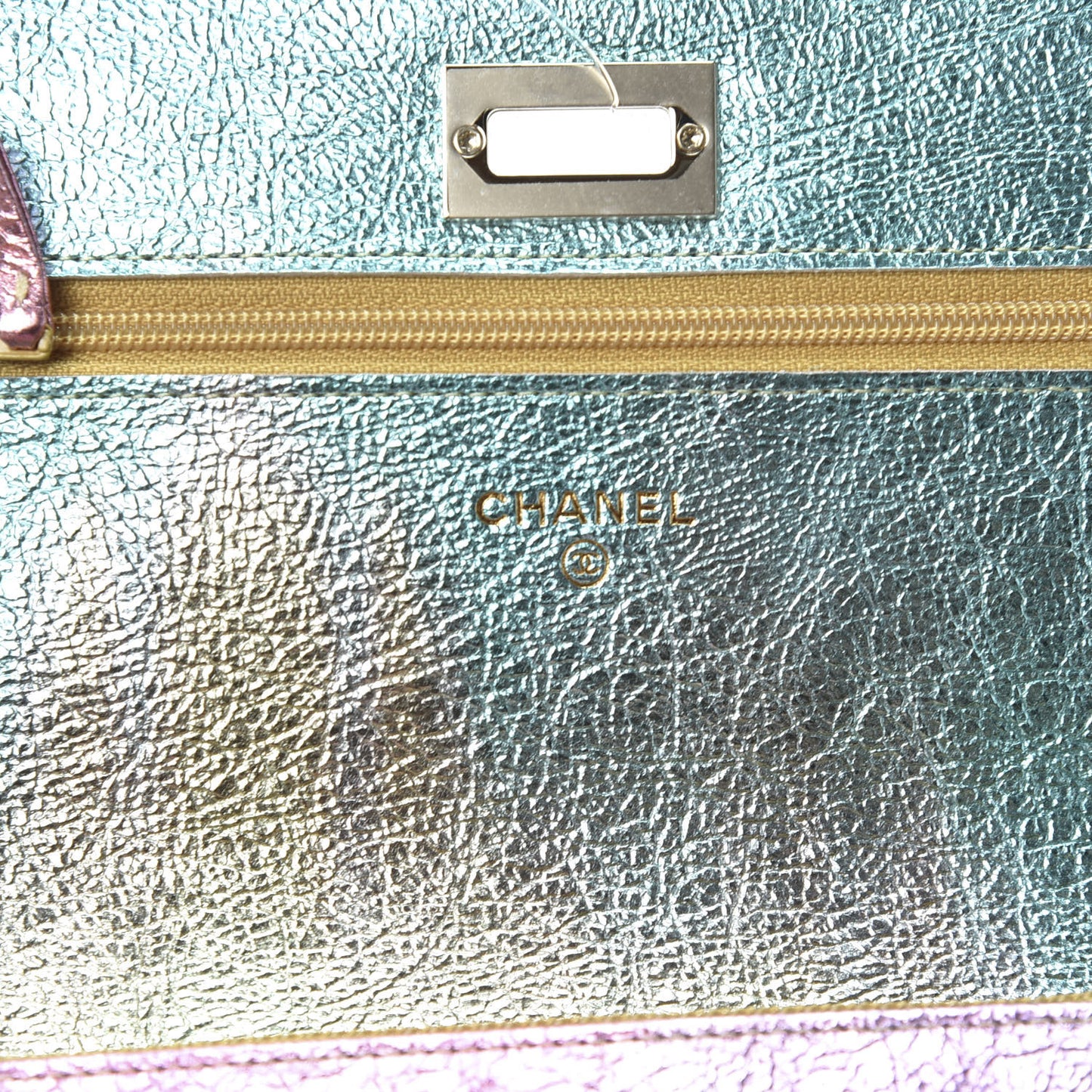 Metallic Goatskin Quilted 2.55 Reissue Wallet on Chain WOC Multicolor