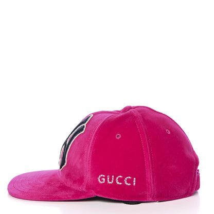 Gucci X MLB Velvet NY Yankees Baseball Hat 55-59 Pink 4 of 10