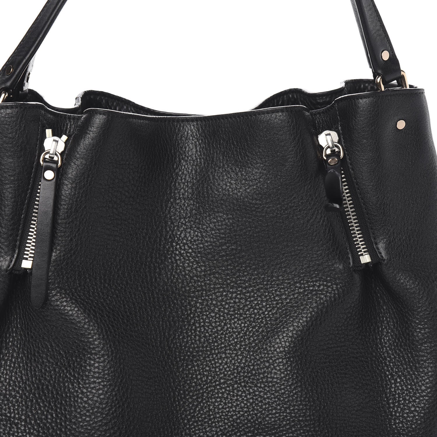 Burberry Grainy Calfskin House Check Medium Maidstone Black 12 of 13