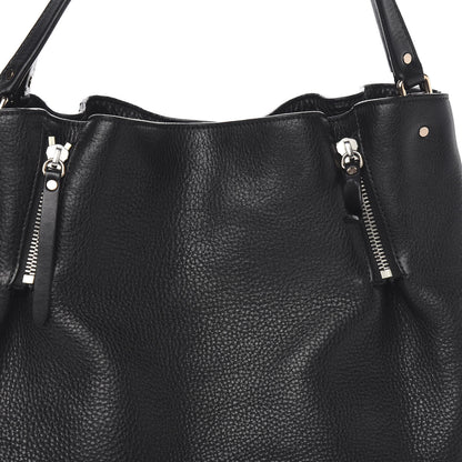 Burberry Grainy Calfskin House Check Medium Maidstone Black 12 of 13