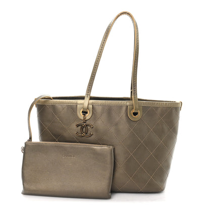 Chanel Grained Calfskin Large Shopping Fever Tote Gold 3 of 11
