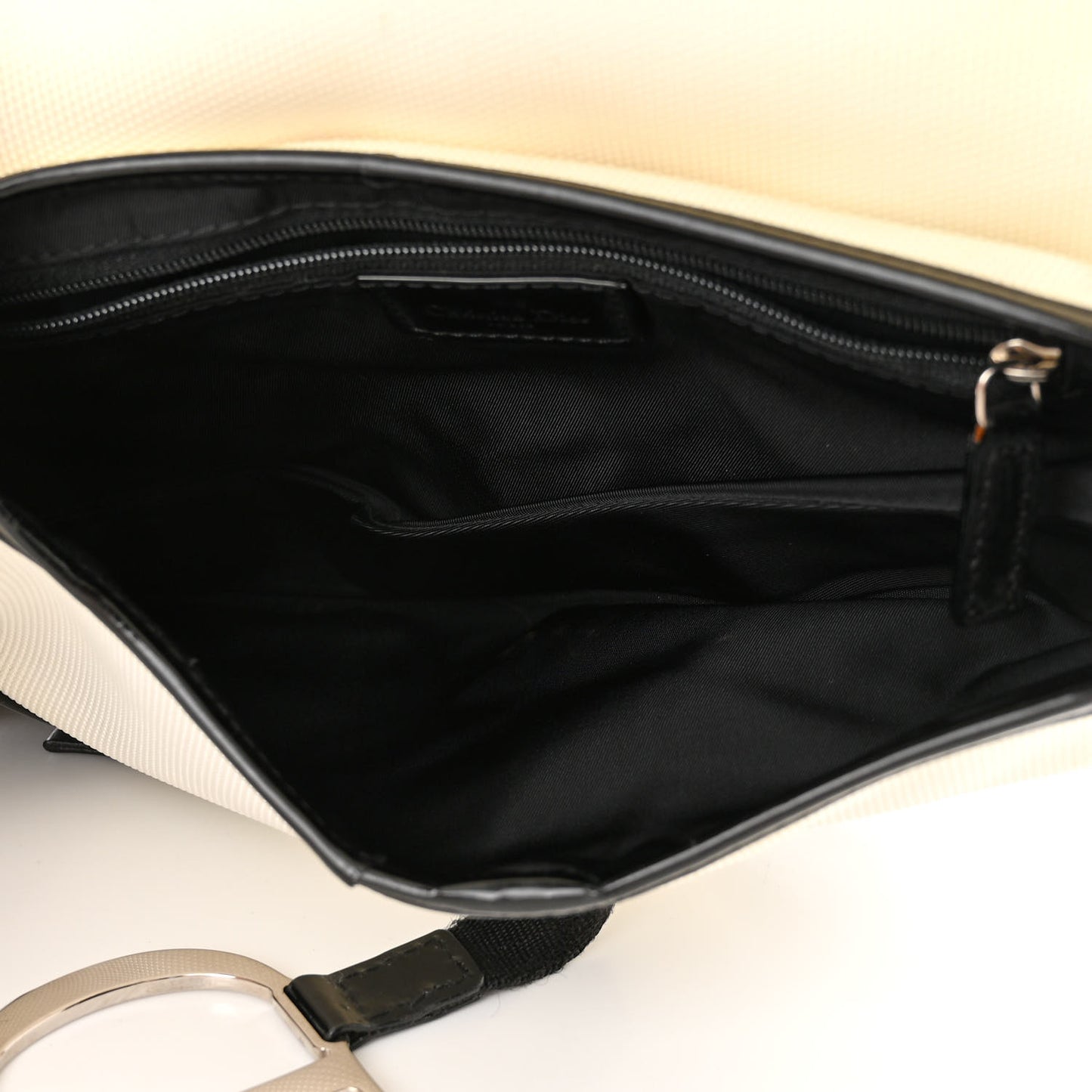 Canvas Mesh Sport Saddle Bag White Black