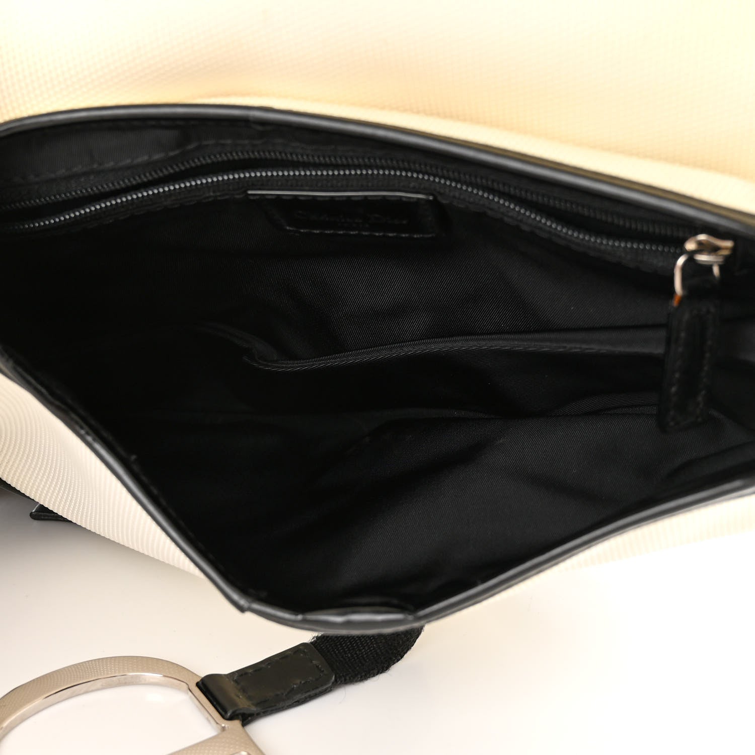 Christian Dior Canvas Mesh Sport Saddle Bag White Black 5 of 13