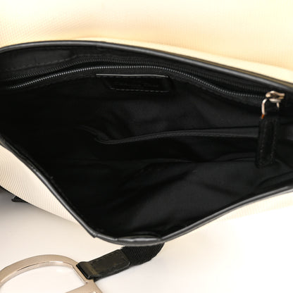 Christian Dior Canvas Mesh Sport Saddle Bag White Black 5 of 13