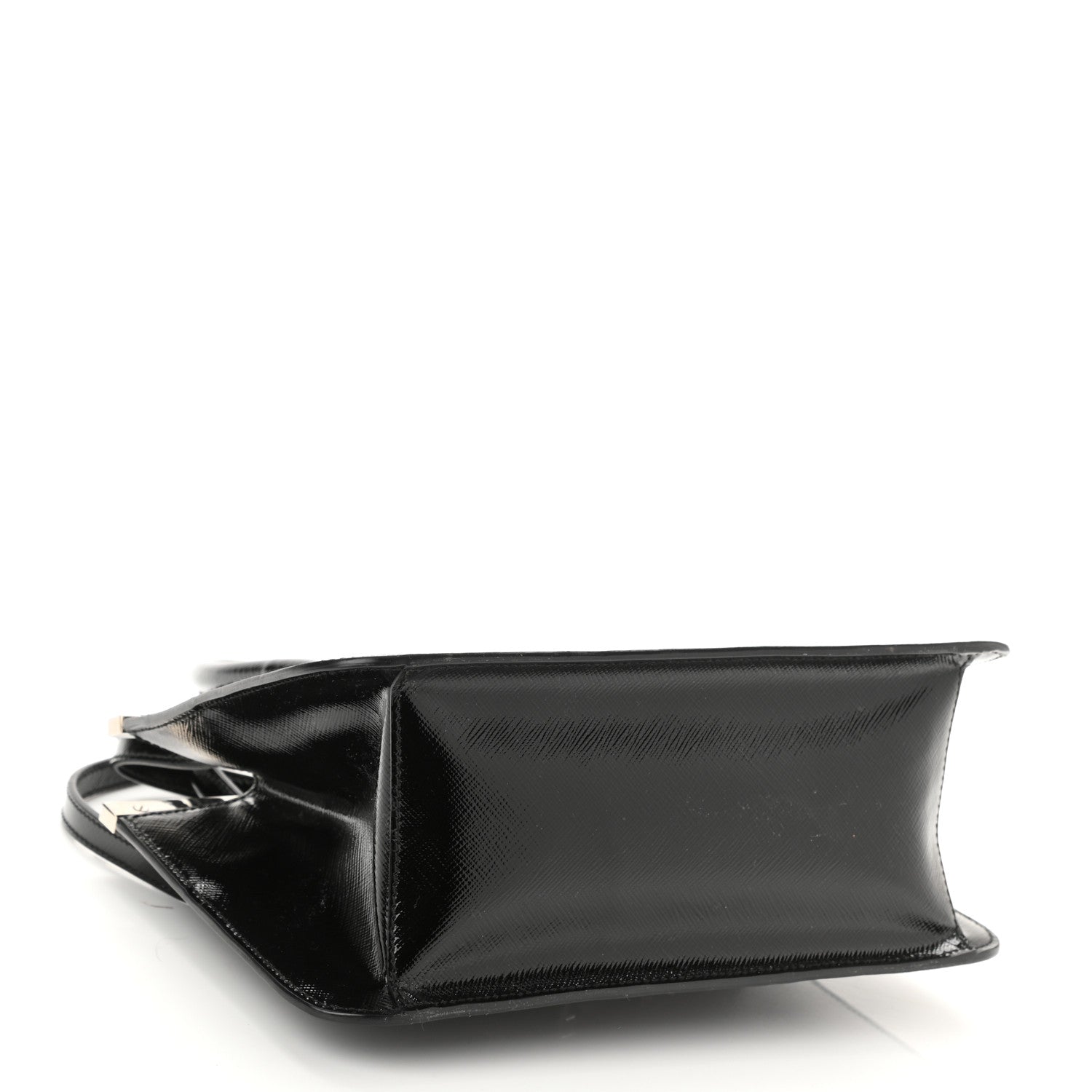 Prada Saffiano Vernice Top Handle Bag Black 4 of 7