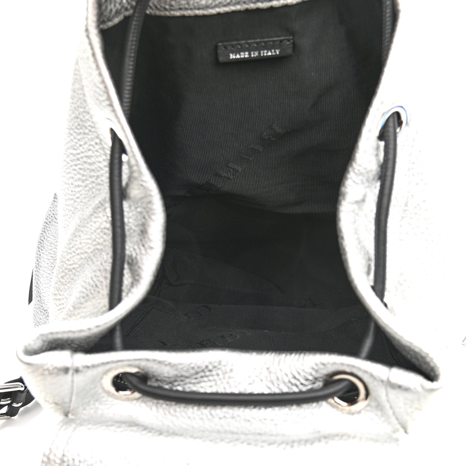 Burberry Metallic Deerskin Medium Rucksack Backpack Silver 5 of 8