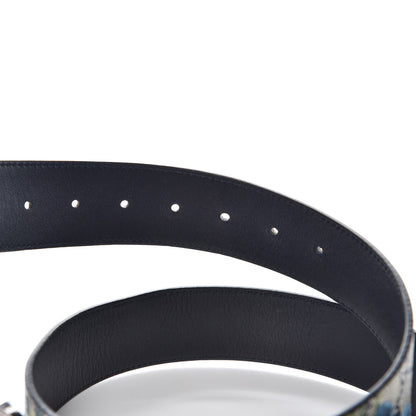 Gucci GG Supreme Monogram Blooms Interlocking G Belt 95 38 Beige Blue Navy 5 of 8