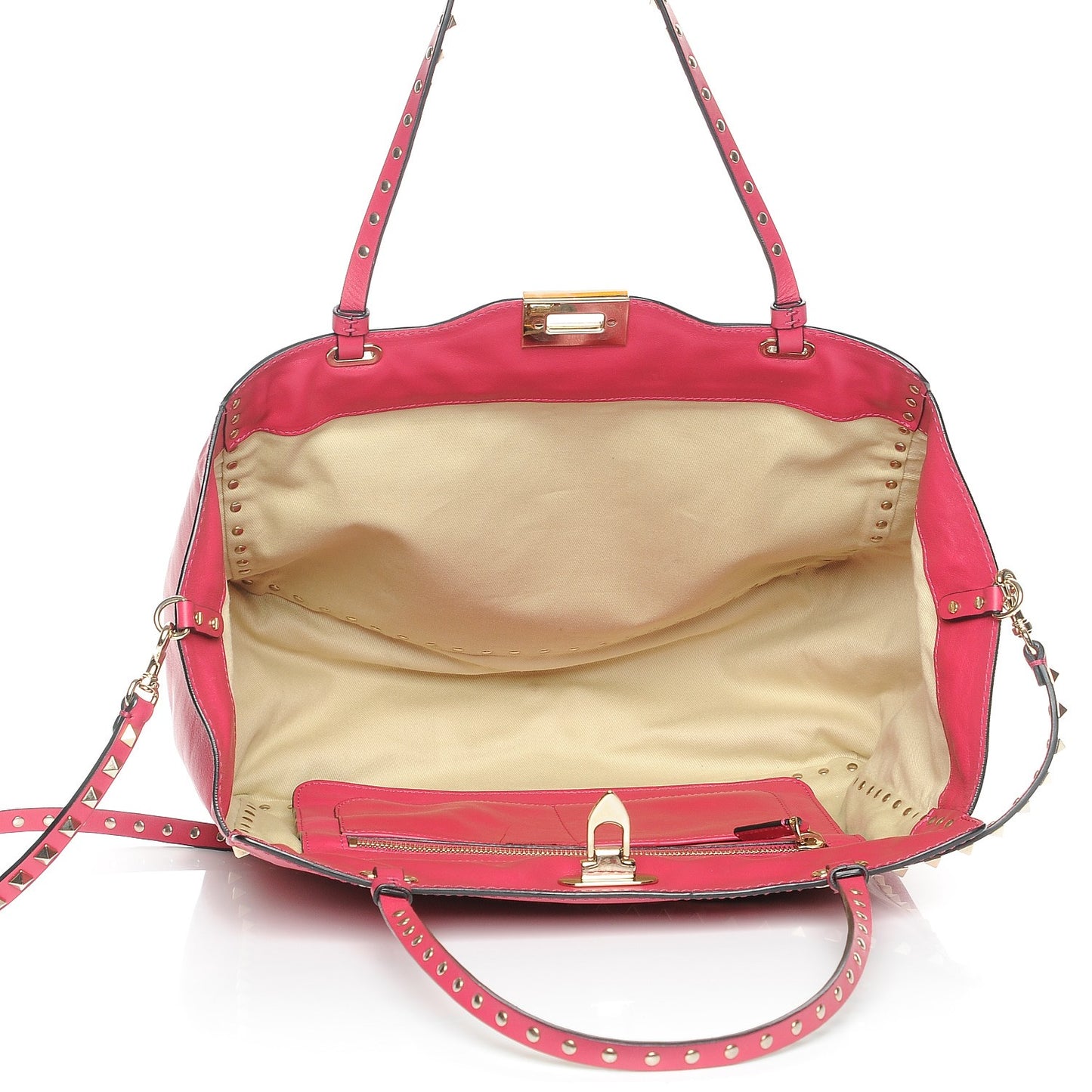 Vitello Medium Rockstud Tote Cyclamin