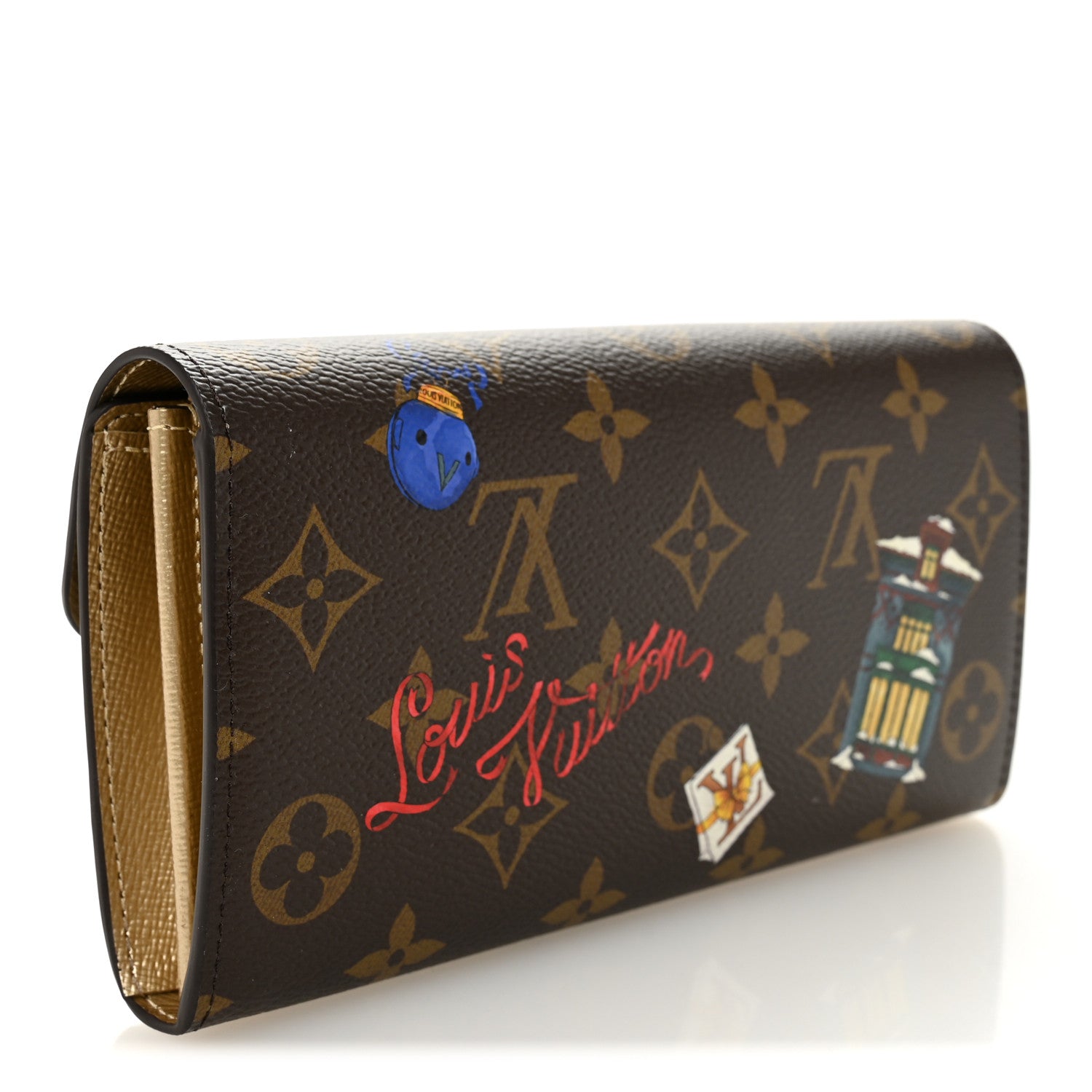 Louis Vuitton Monogram House Mascot Sarah Wallet NM Iced Gold 3 of 6