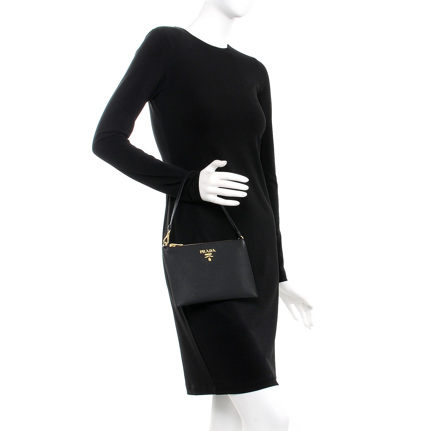 Prada Saffiano Pochette Nero Black 2 of 8
