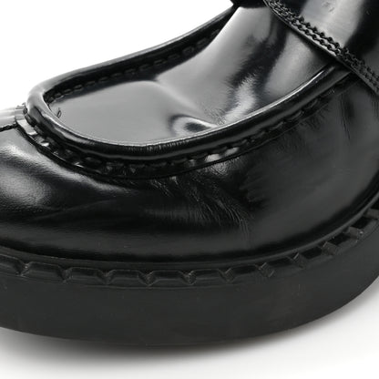 Prada Vernice Triangle 50mm Loafers 40 Black 10 of 13
