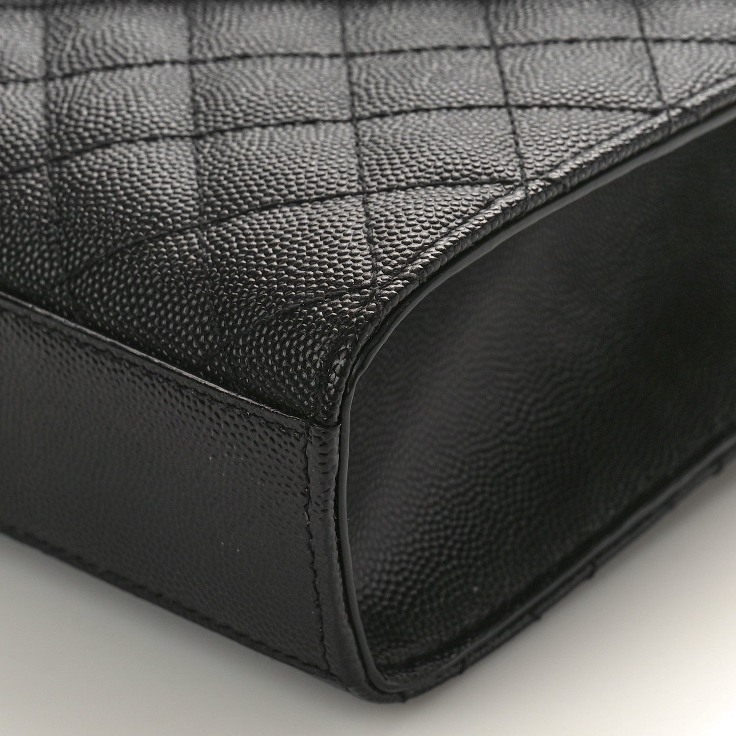 Saint Laurent Grain De Poudre Textured Mixed Matelasse Triquilt Medium Monogram Satchel Black 8 of 8