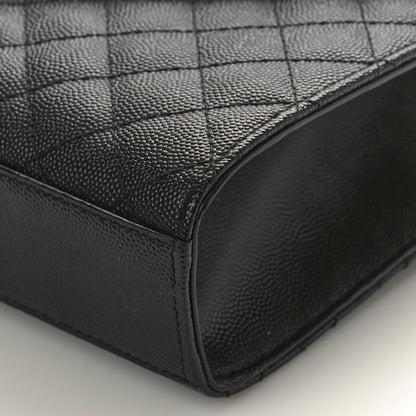 Saint Laurent Grain De Poudre Textured Mixed Matelasse Triquilt Medium Monogram Satchel Black 8 of 8