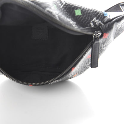 MCM Skyoptic Visetos Small Fursten Belt Bag Diamond Black 5 of 9