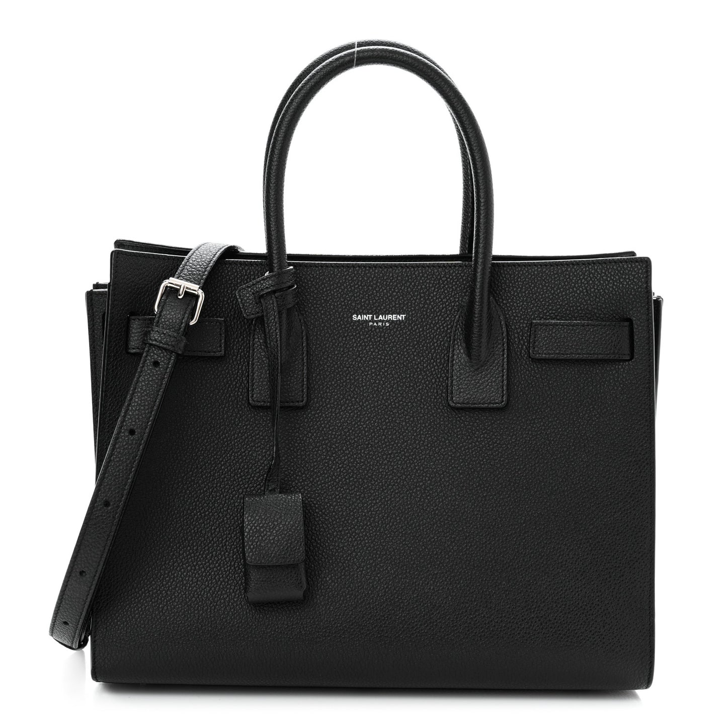 Grained Calfskin Baby Sac De Jour Black
