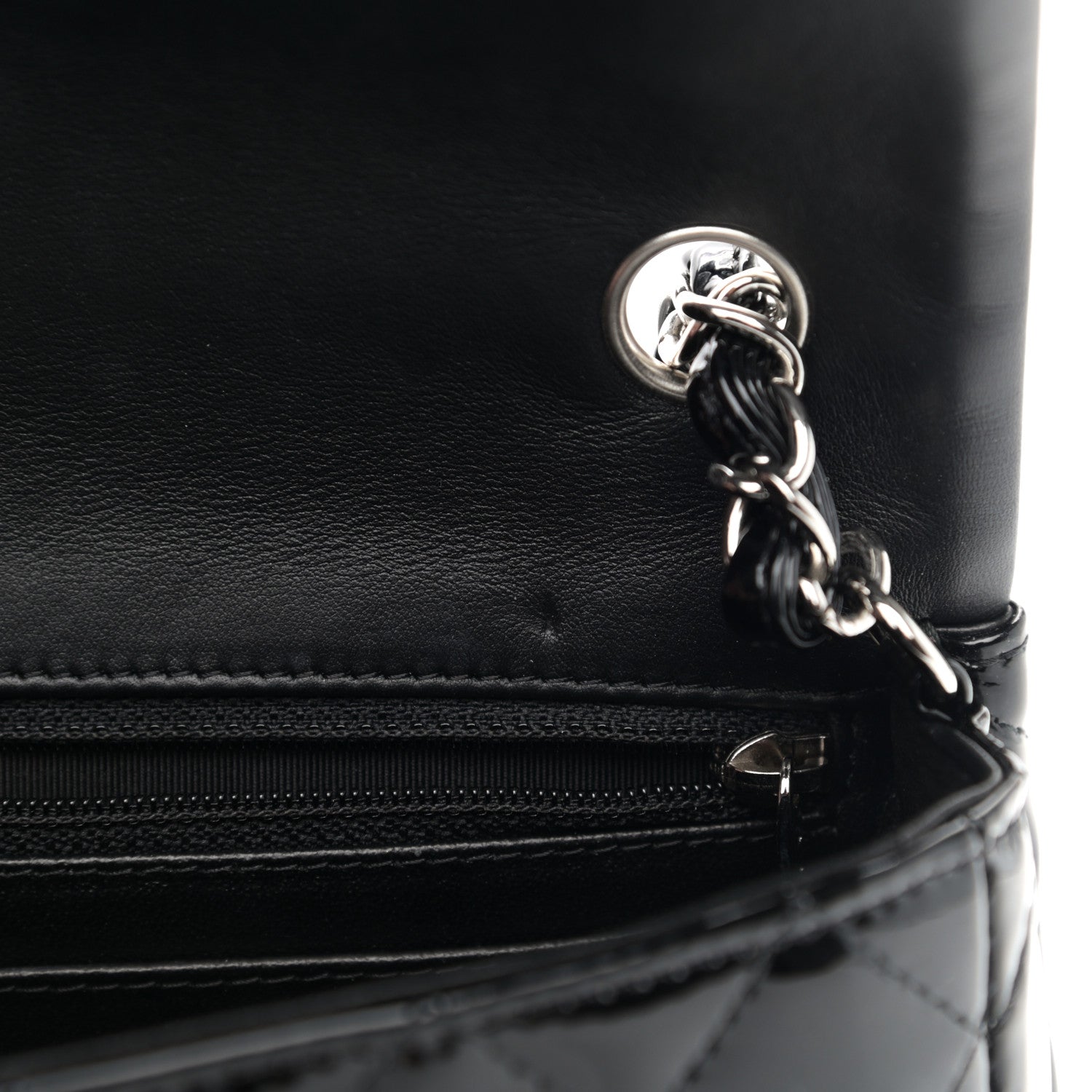 Chanel Patent Calfskin Quilted Mini Rectangular Flap Black 9 of 11