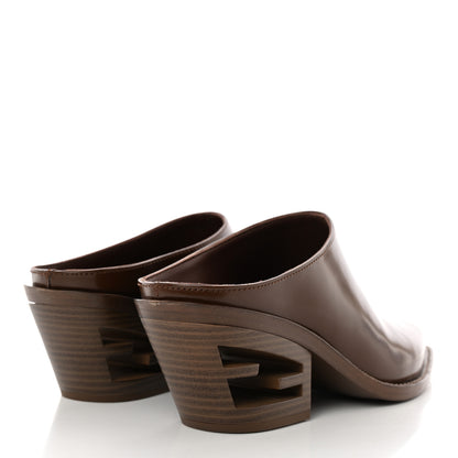 Fendi Vitello Abrasivato FF Cut Mules 38 Brown 4 of 10