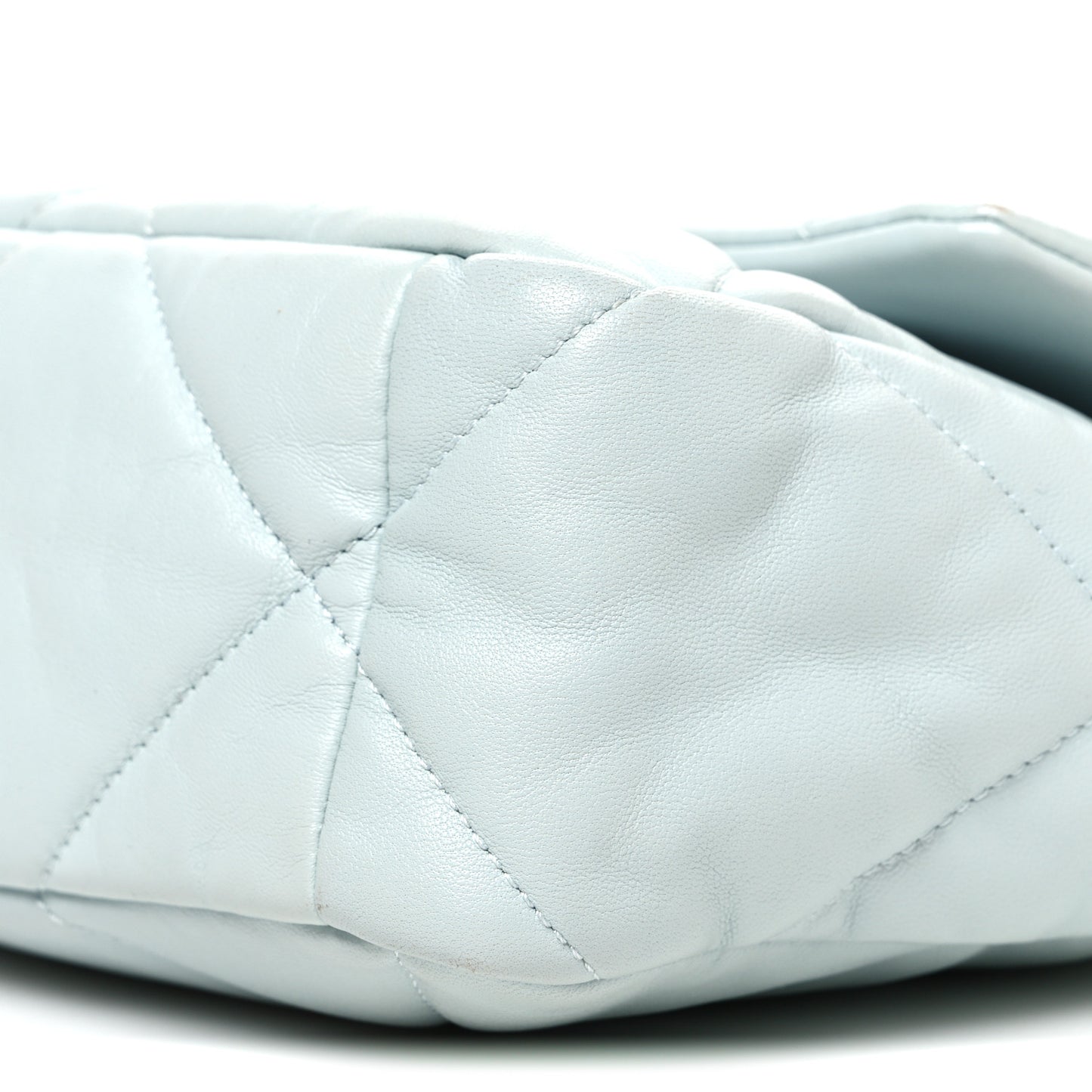 Lambskin Quilted Large Chanel 19 Flap Light Blue